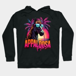 Retro Wave Appaloosa Horse Miami Hoodie